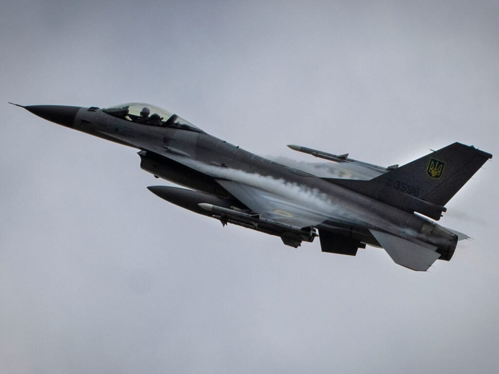 A Ukrainian F-16 crashed while fighting off a Russian attack after an 'emergency situation' on board. The pilot survived.