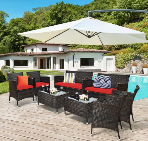 *HOT* Rattan 8-Piece Patio Furniture Set only $299.99 shipped!