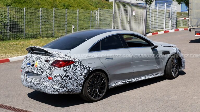 Mercedes-AMG CLA Spied With Its Wing Up And Its Hood Open