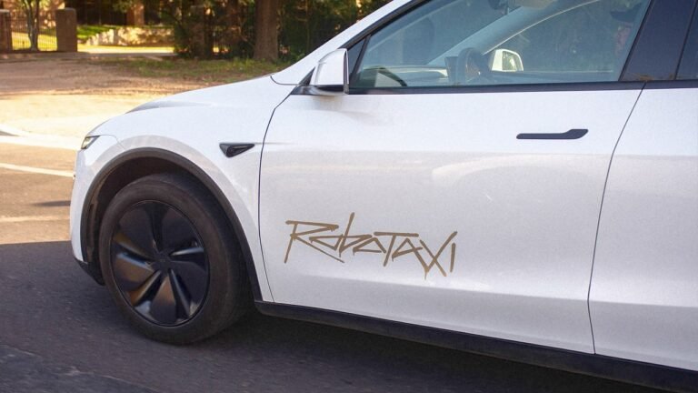 What is going on with the Tesla Robotaxi logo?