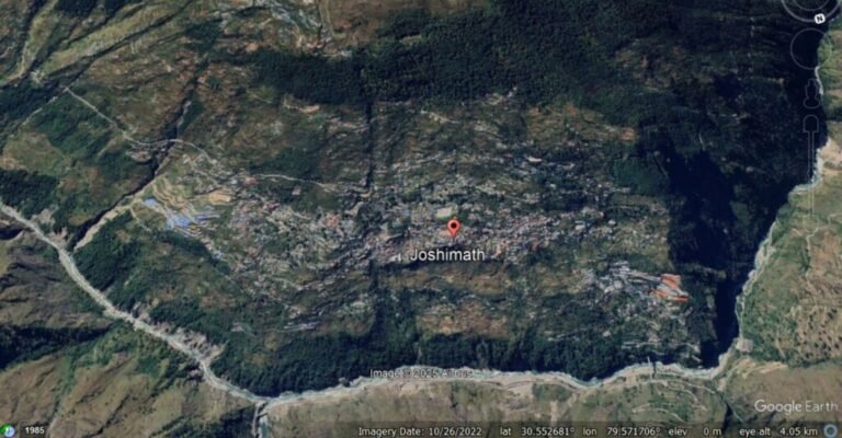 Movement of the Joshimath landslide in India