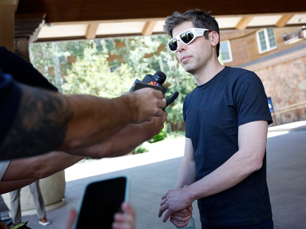 Sam Altman rolled up to Sun Valley to some burning questions on Zuckerberg, Musk, and Trump