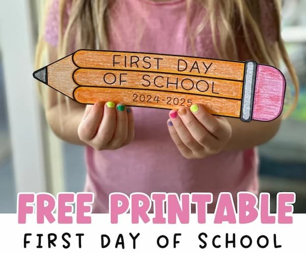 Free Printable First Day of School Pencil Sign