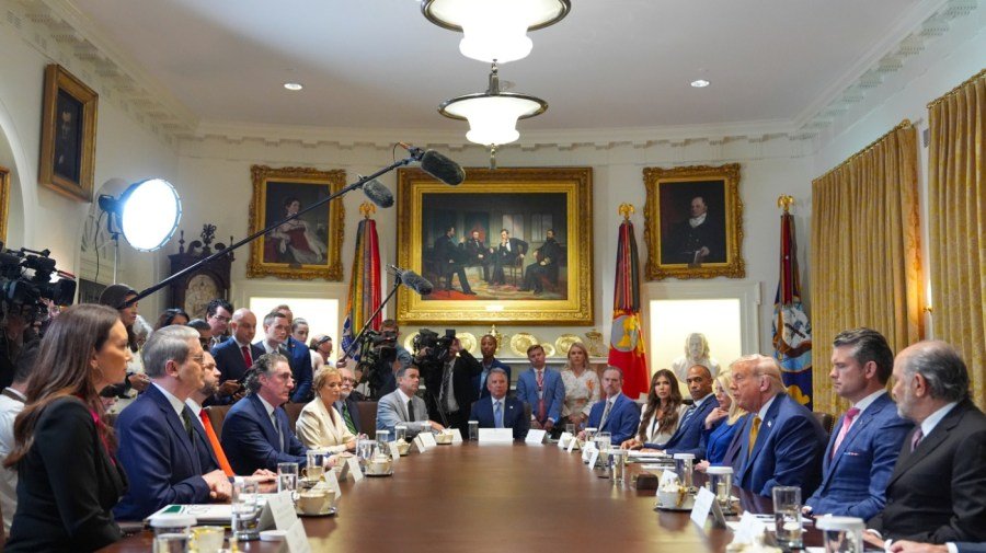 Trump says he commandeered Rubio's clock as part of Cabinet Room makeover