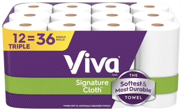 Viva Signature Cloth Paper Towels, 12 Triple Rolls only $20.28 shipped!