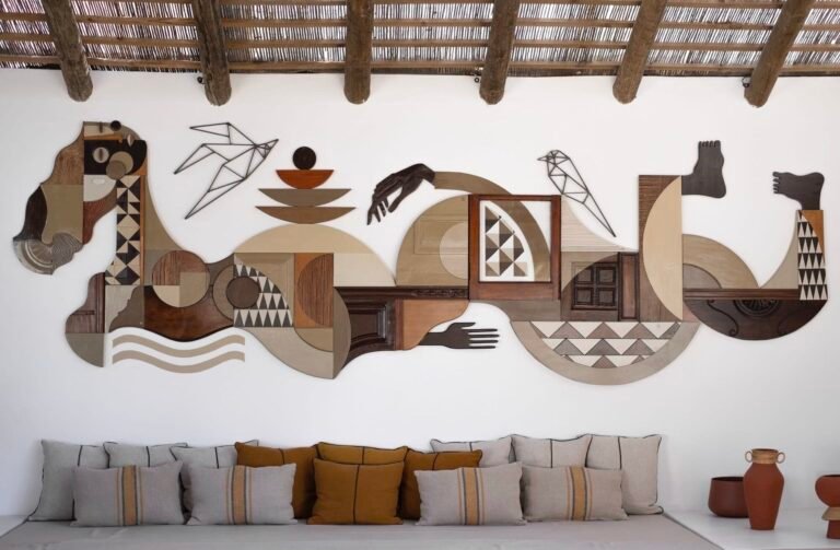 Wood and Ceramic ‘Guardian’ Assemblages by Expanded Eye Emphasize Earthy Materials