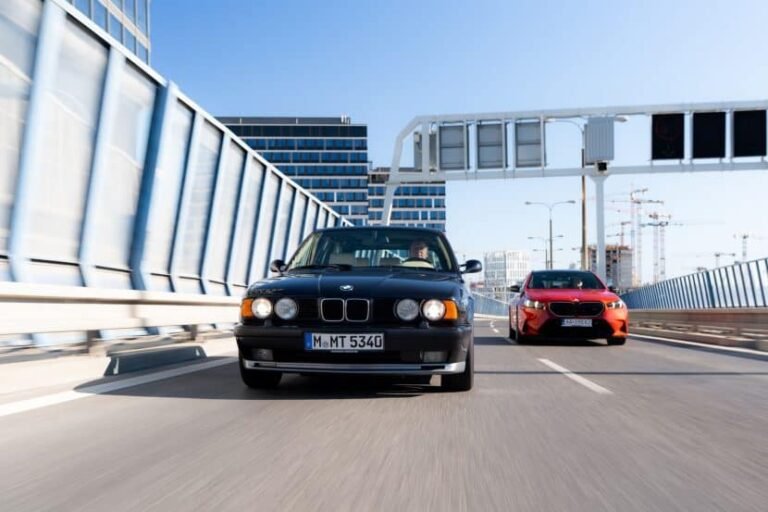 Photo Shoot: BMW E34 M5 Touring Poses with Individual Sakhir Orange G99 M5 Touring