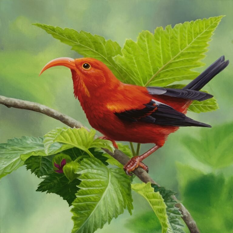 Jon Ching Advocates for Six Endangered Hawaiian Birds in Vivid Detail