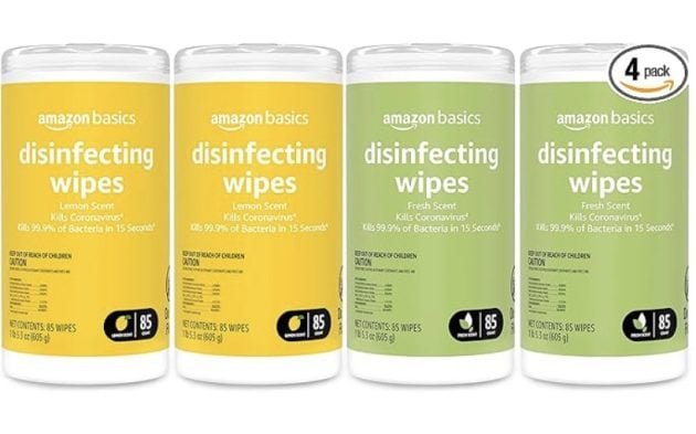 Amazon Basics Disinfecting Wipes, 4 pack only $10.89 shipped!