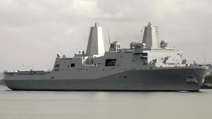 Fire reported on amphibious US warship off Okinawa