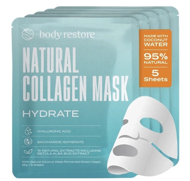 Body Restore Natural Collagen Face Masks (5 Pack) only $8.39 shipped!