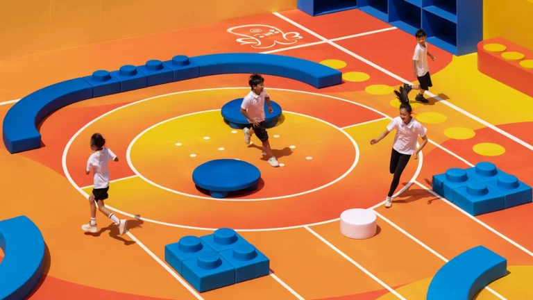 This Chinese schoolyard uses giant Lego blocks to let kids endlessly redesign their playground