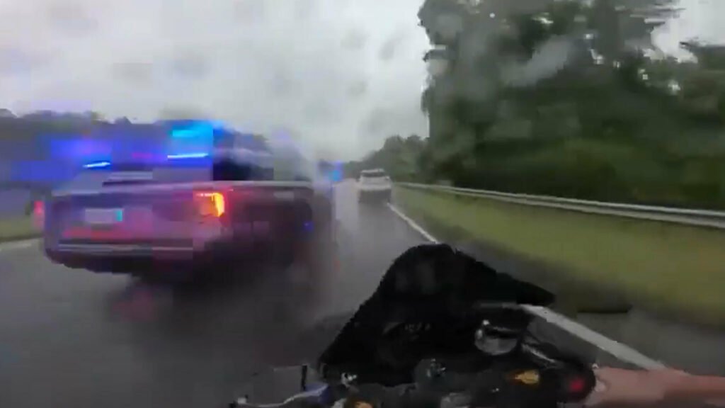 Police Run Over Biker After High-Speed Chase