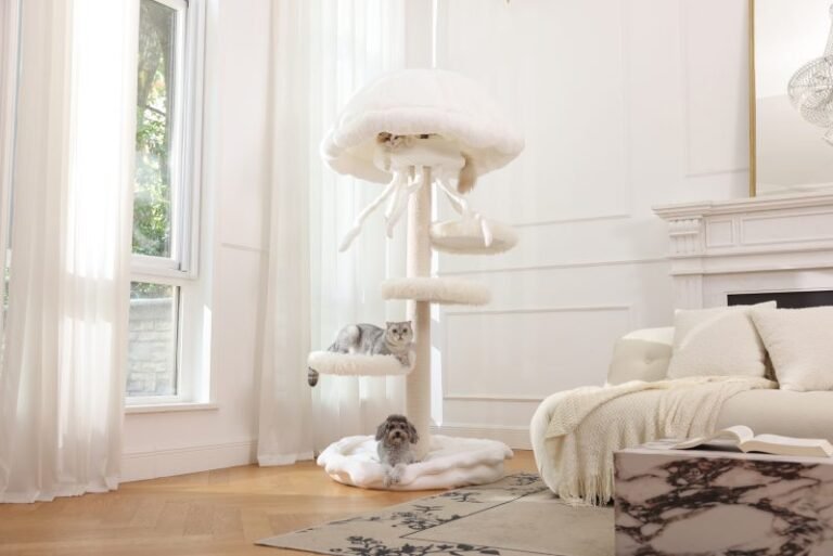 From Eyesore to a Glowing Centerpiece: Meet the Modern Cat Tree – The Jellyfish Cat Tree!
