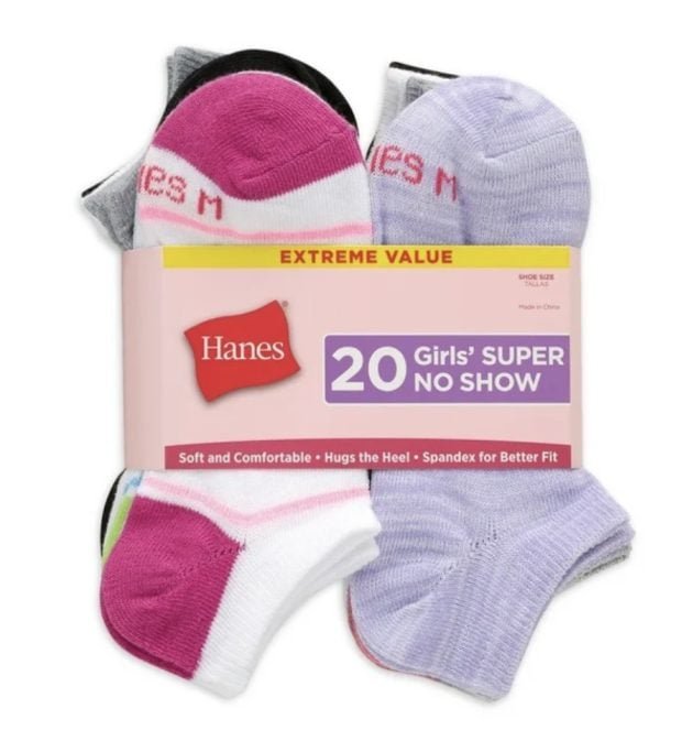 Girl’s No Show Socks Pack, 20 Pairs only $7.34!