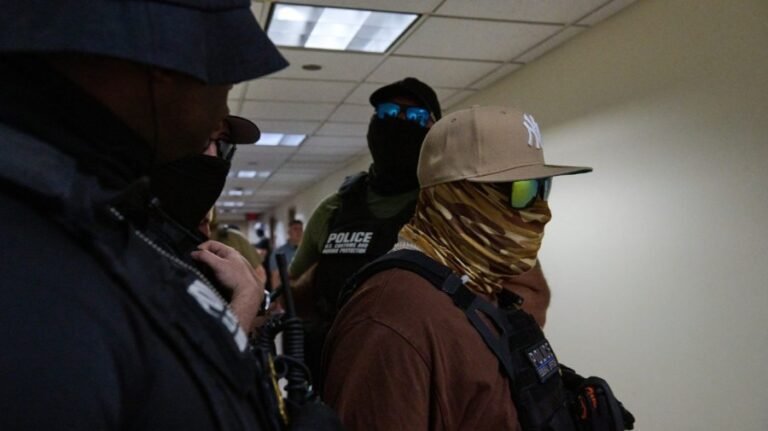 Masked law enforcement enters a danger zone beyond US democracy
