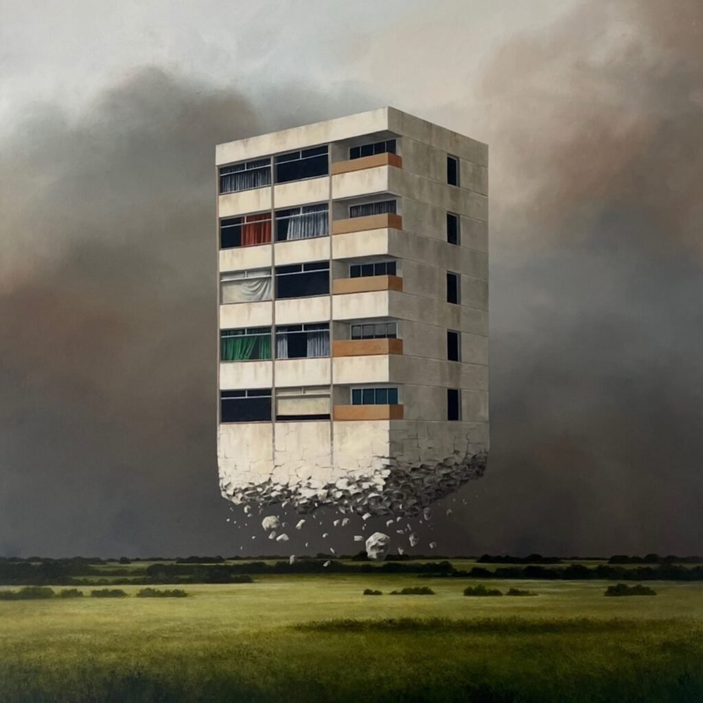 Sinister Skies Set the Scene for Derelict Buildings in Lee Madgwick’s Surreal Paintings