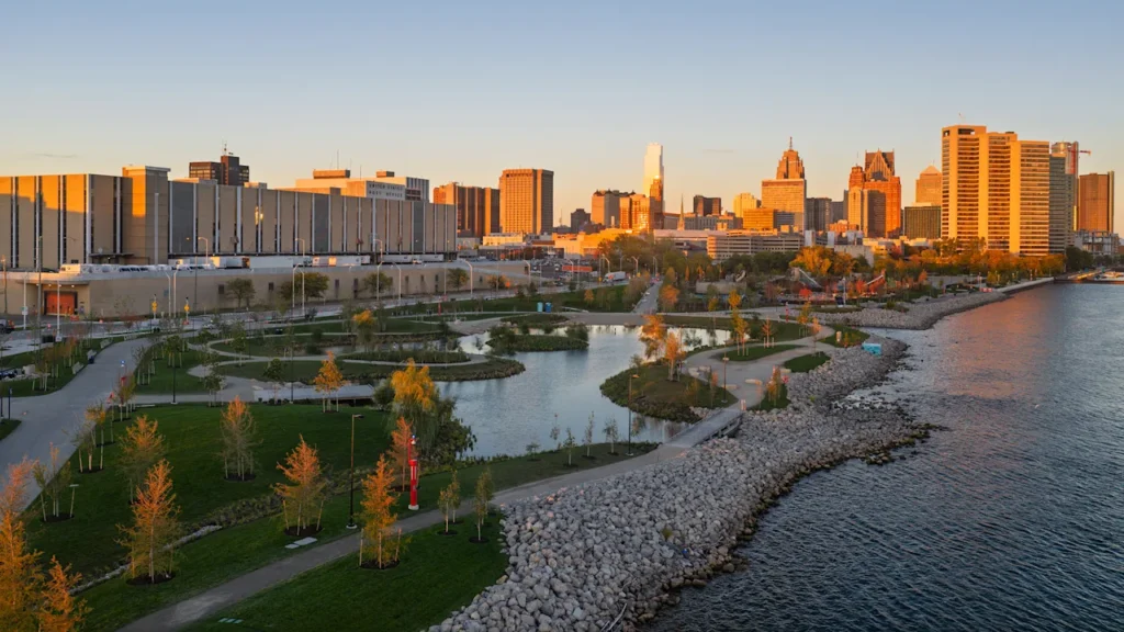 An exceptional new park remakes Detroit’s riverfront