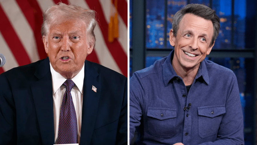 Trump targets Seth Meyers after catapult jokes: 'Probably illegal'