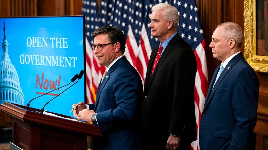 Watch live: Johnson gives remarks on longest government shutdown in US history