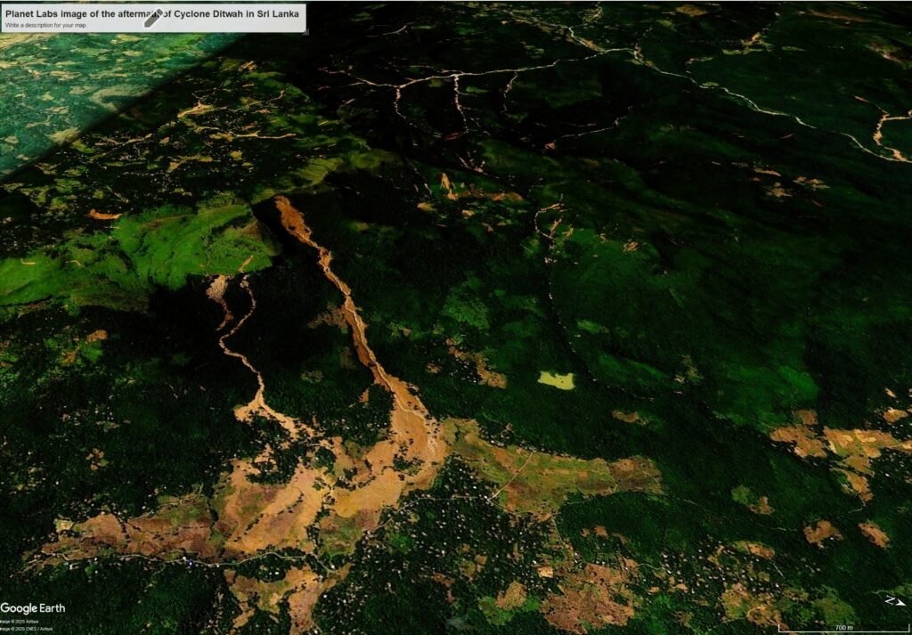 Landslides triggered by Cyclone Ditwah in Sri Lanka