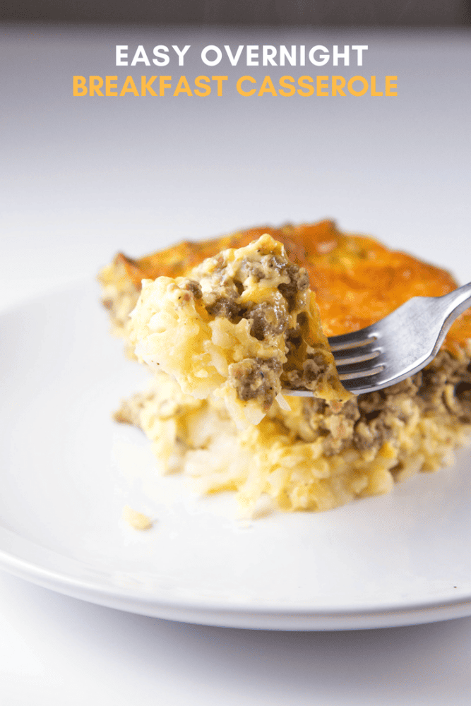 Overnight Cheesy Sausage and Hashbrown Breakfast Casserole