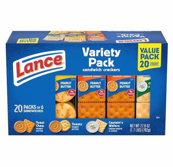 Lance Sandwich Crackers Variety Pack 20-Count only $5.35 shipped!