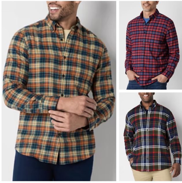 St. John’s Bay Men’s Flannel Shirts only $13.99!