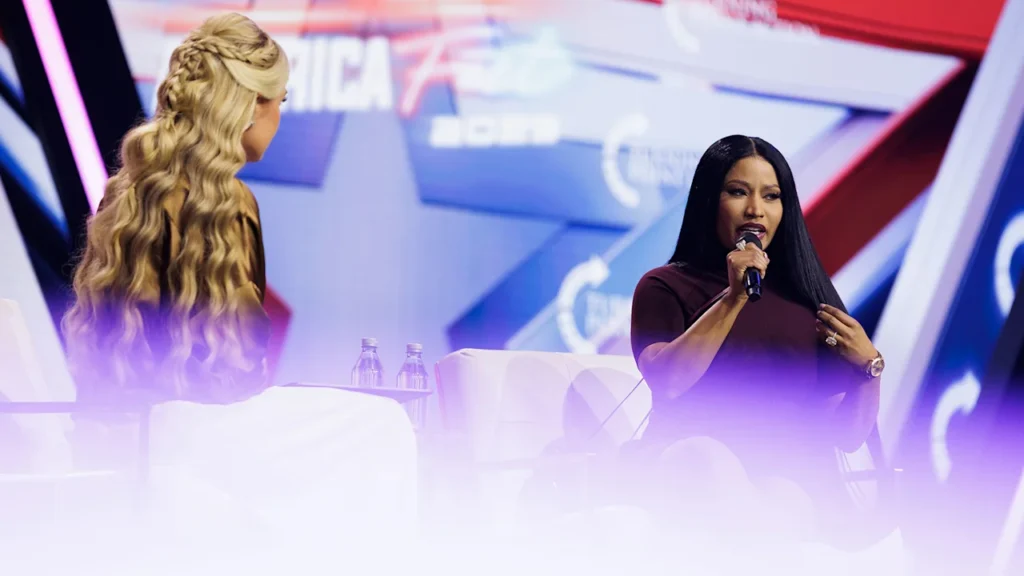 LGBTQ fans express disappointment in Nicki Minaj after she appears with Erika Kirk at Turning Point USA event