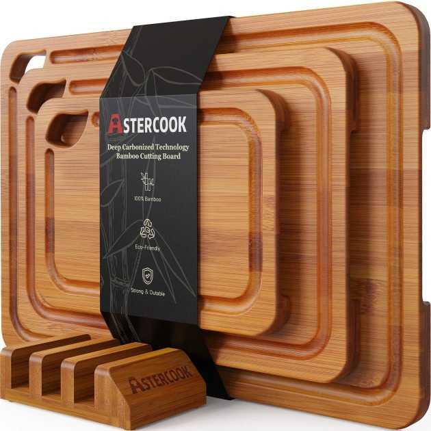 Astercook 4-Piece Wood Cutting Board Set only $22.99!