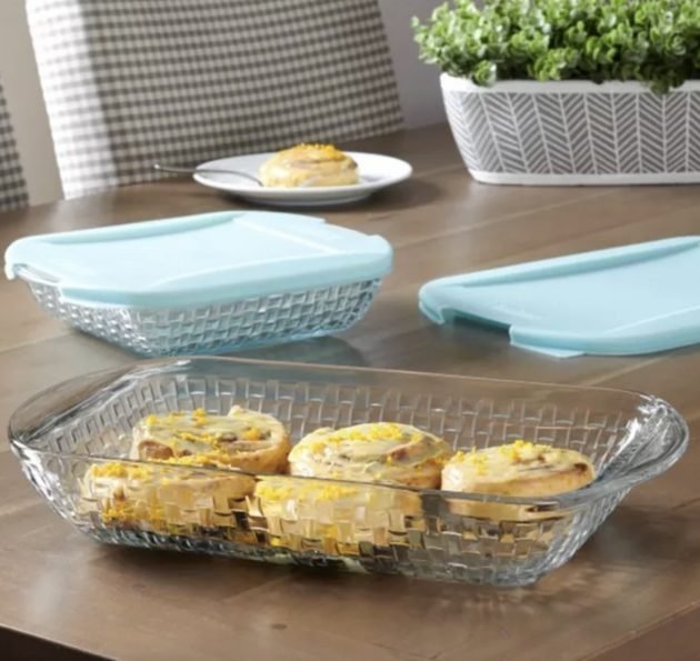 Anchor Hocking Basketweave Embossed 4-Piece Bakeware Bundle only $15.93!