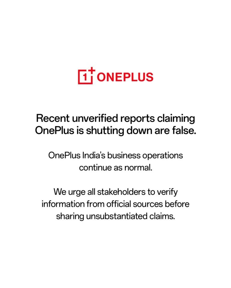 OnePlus flatly denies shutdown rumors, calls report ‘false’