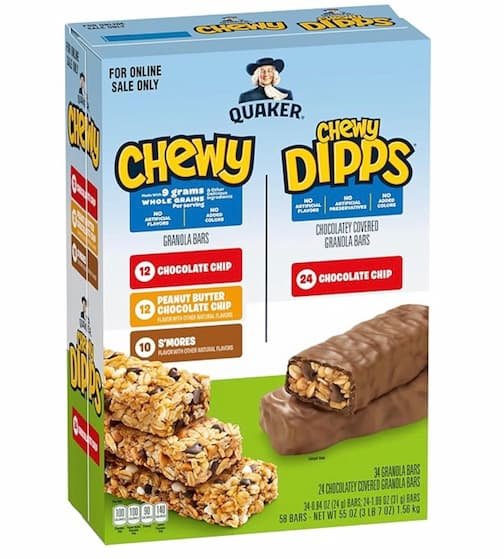 Quaker Chewy Granola Bars, Chewy & Dipps (58 count) only $10.16 shipped!