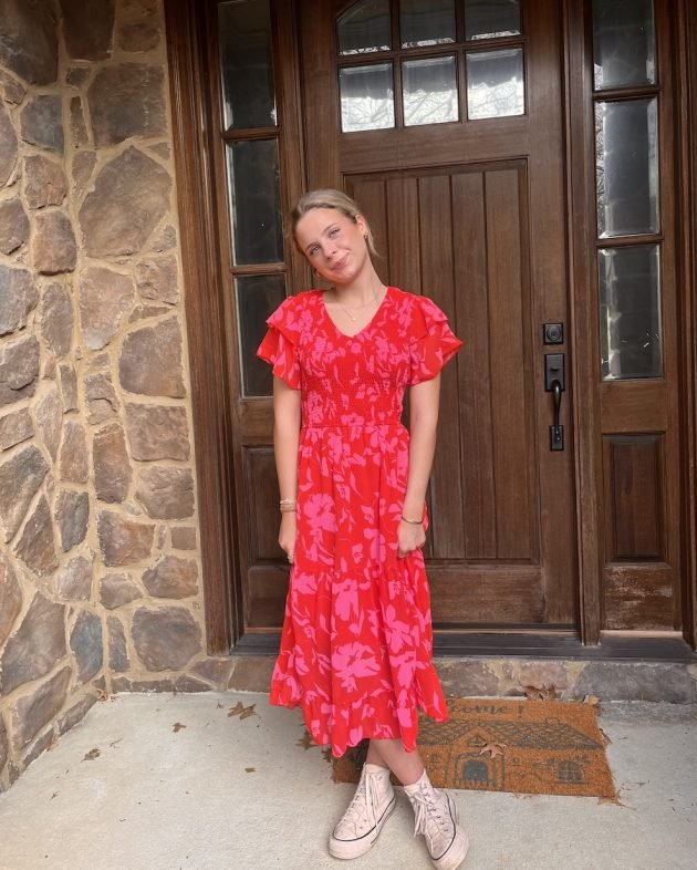 Women’s Ruffled Tiered Midi Dress only $17.99!