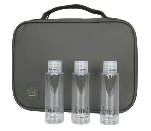 The Home Edit Expandable Hanging Toiletry Bag with 3 Toiletry Bottles only $4.16!