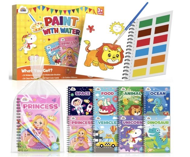 Mini Water Coloring Books (24 count) only $11.99 {Valentine’s Day Gift Idea!}