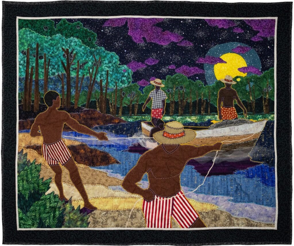 Steven Towns’ Quilted Works Emphasize Black Joy as Resistance in ‘Safer Waters’