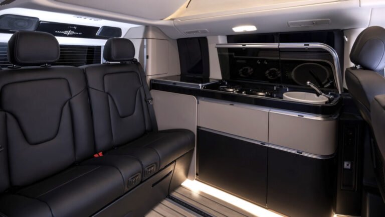 This Mercedes Camper Van Has Two Sleeping Areas And A Built-In Kitchenette