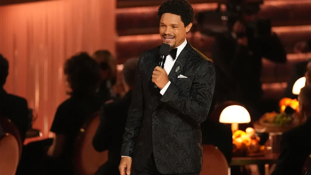 At the Grammys, host Trevor Noah roasts Nicki Minaj and takes aim at Trump with an Epstein joke