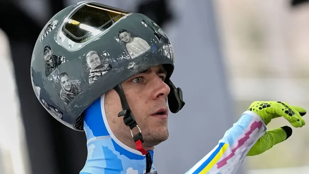 The IOC is barring this Ukrainian athlete over messaging on his helmet at the Milan Cortina Games
