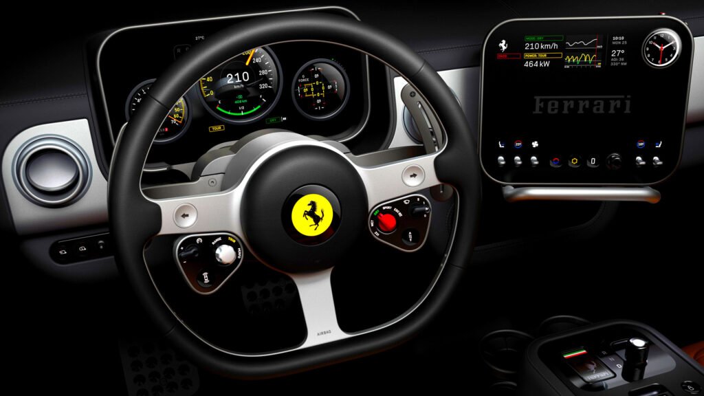 Ferrari’s Luce EV Has A Glass Key And Buttons That Click Like A Rifle Bolt