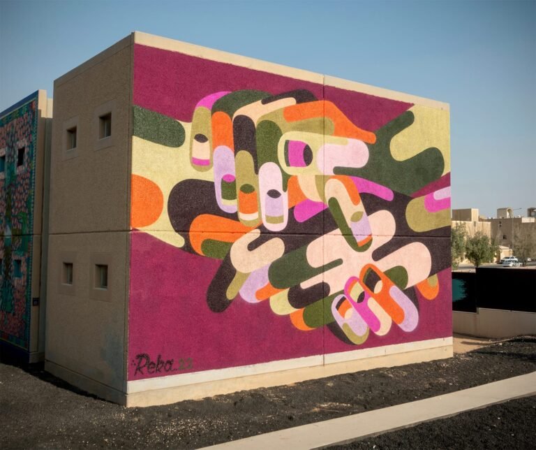 Minimal Shapes Layer into Dynamic, Abstracted Murals by James Reka