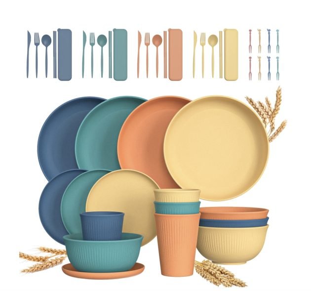 Wheat Straw Dinnerware Set, 48 piece only $17.99!