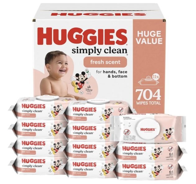 Huggies Simply Clean Baby Wipes (704 count) only $12 shipped!