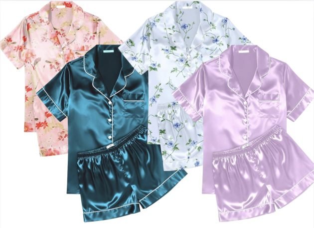 Women’s Silk Satin Pajama Set only $12.99!