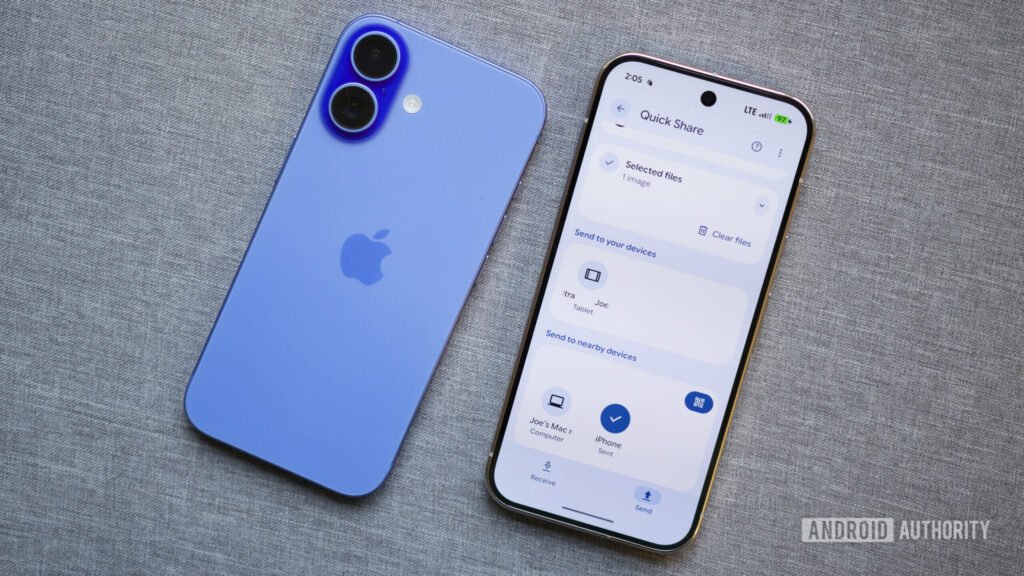 AirDrop support for Quick Share is starting to arrive on the Pixel 9 series