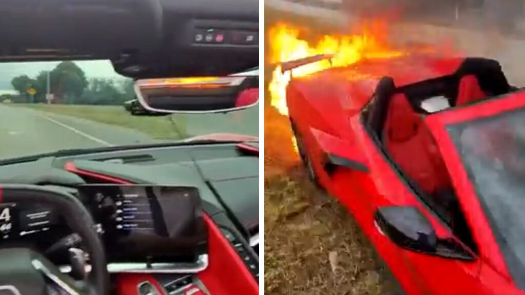 C8 Driver Catches The Moment His Corvette Spontaneously Combusts