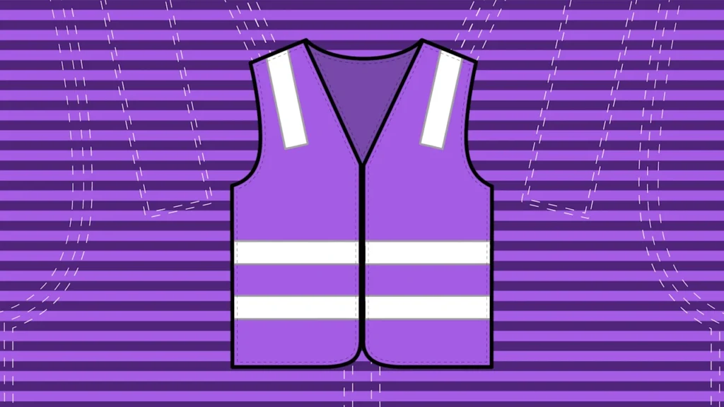 There’s a new entry in the visual language of ICE raids: Purple vests