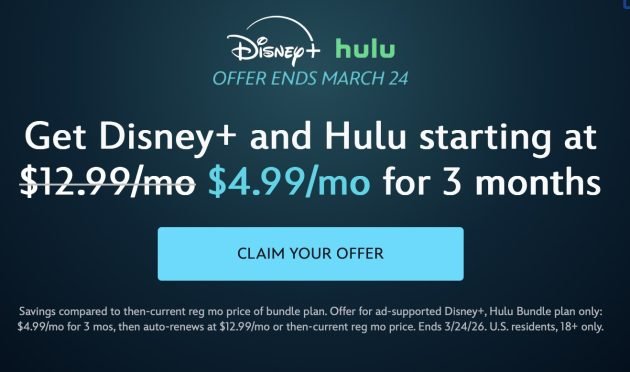 *HOT* Disney+ & Hulu Bundle Deal: $4.99/Month for 3 Months!