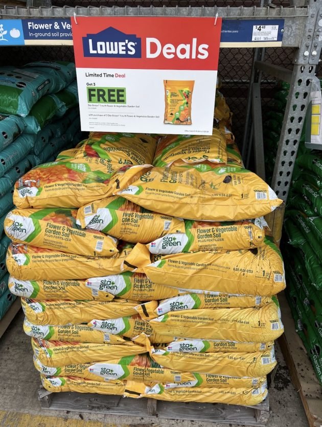 Lowes Sta-Green Vegetable and Flower Garden Soil only $2.24, plus more!